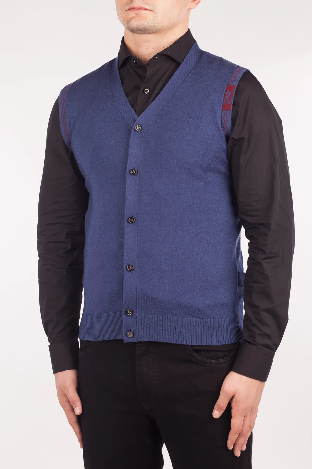 Мужской свитер без рукавов с V образным вырезом размеры 50 58|Жилеты| |