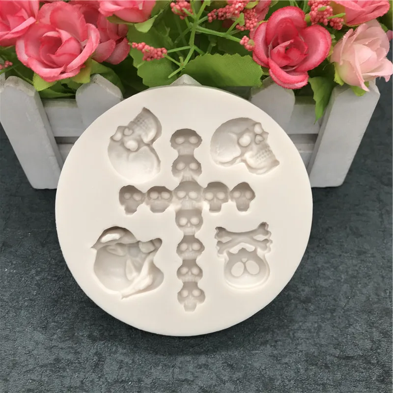 Череп крест шоколадный торт плесень Хэллоуин ведьма кость Тыква Форма Торт