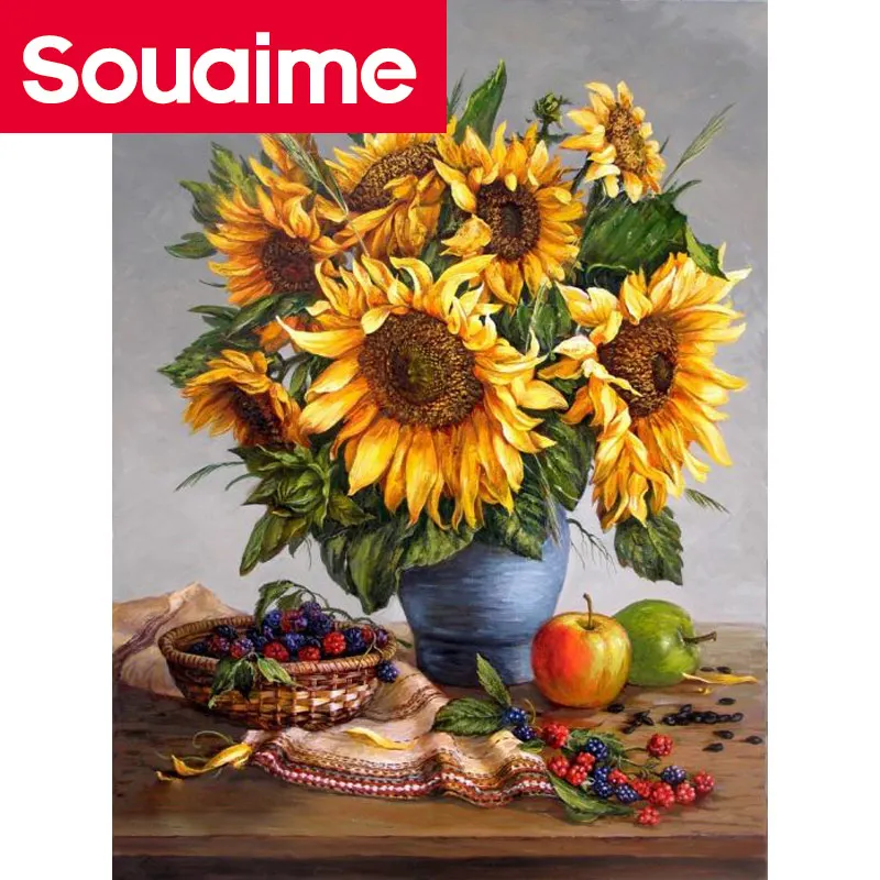 

Full Drill 5D Diy Diamond Painting Sunflower Crafts Diamond Embroidery Flowers Rhinestones Pictures Full Display Home Decor