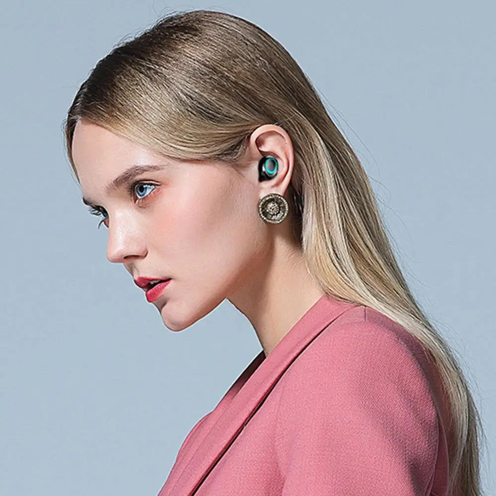 Невидимые наушники мини беспроводные Bluetooth светодиодный цифровой дисплей TWS