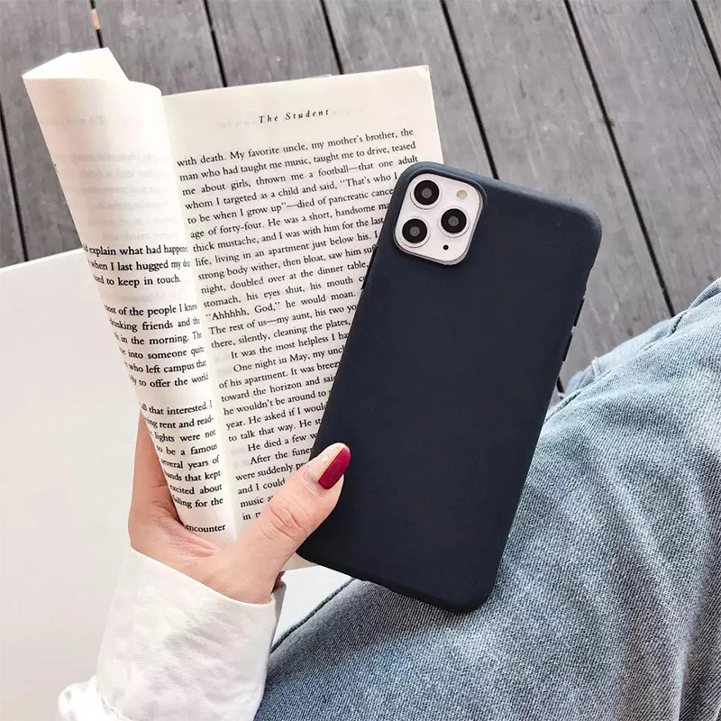 Карамельный чехол для телефона для IPhone 6, 6s, 7, 8 Plus, X, XR, XS, 11 Pro Max, милый простой однотонный Мягкий силиконовый чехол для, чехол для iPhone 11 - Цвет: Black
