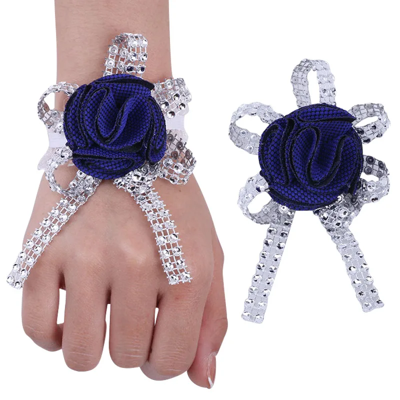 Рекламные Королевский синий жениха костюм штырь отворотом невесты бутоньерка на