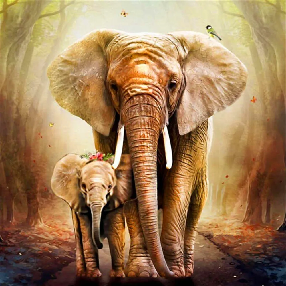 Набор для алмазной вышивки 5D сделай сам Круглый крестиком в виде слона мозаика