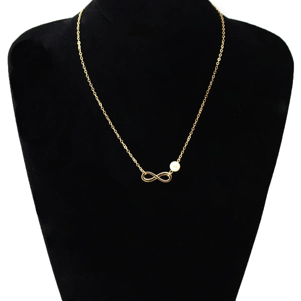 Модное ожерелье с цепочкой бесконечности чокер жемчугом подвеской для женщин