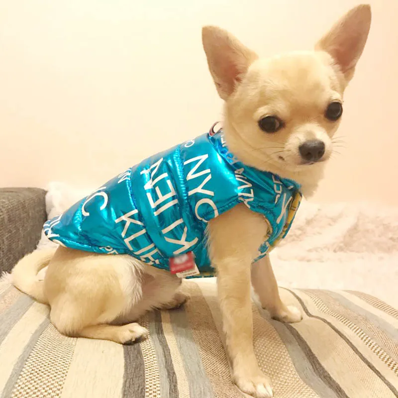 Куртка с хлопковой подкладкой двухсторонняя Одежда для собак зимняя куртка в