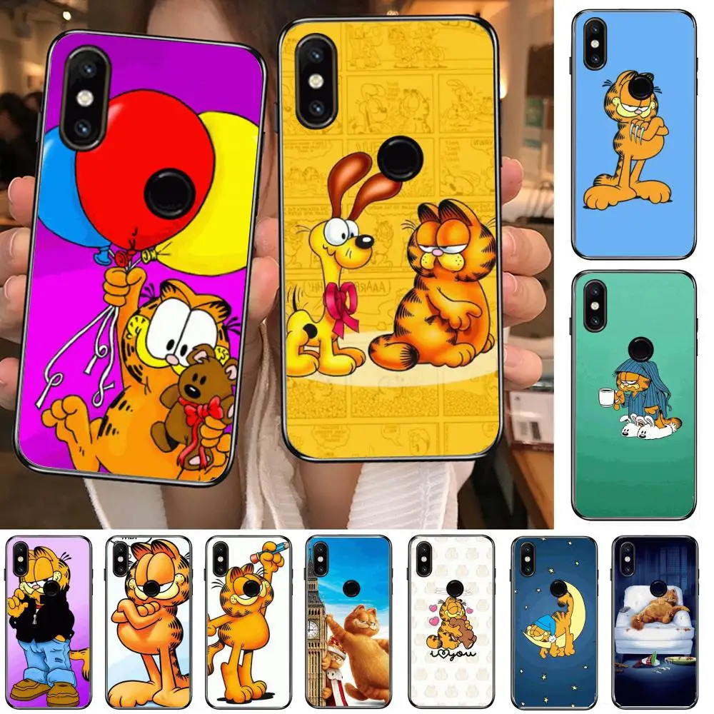 

Anime cute G-garfield Phone Case For xiaomi M2 C3 X3 F2 Lite NFC 6 5 x Poco k30 Pro Anime Black Cover Silicone Back Pretty