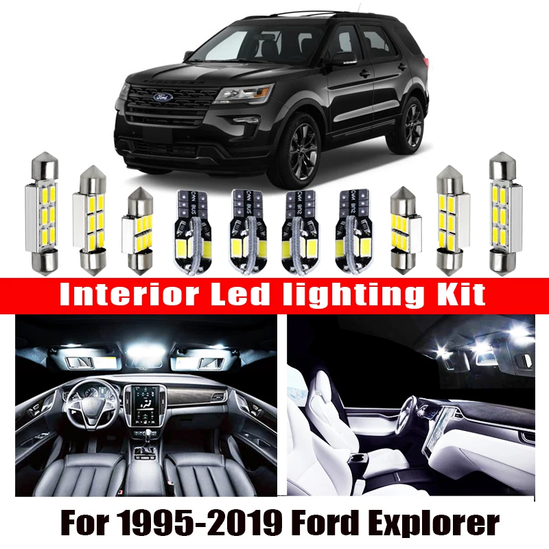 Для 1995 2019 Ford Explorer белые автомобильные аксессуары Canbus без ошибок светодиодный