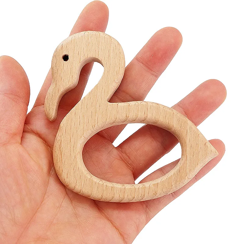 Chenkai 10 шт. деревянное кольцо для прорезывания зубов сделай сам органические