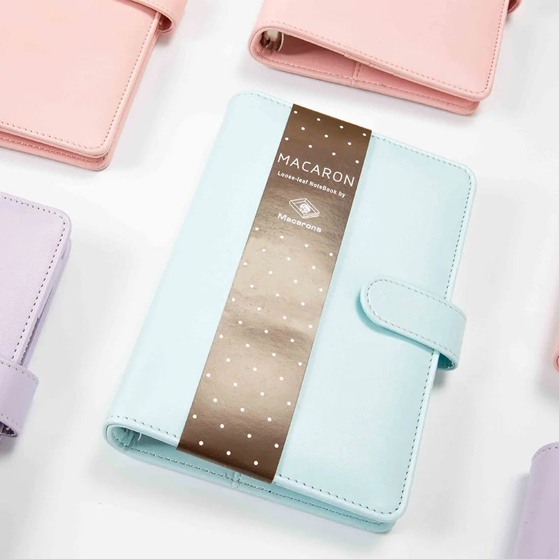 Кожаный Блокнот Macaron на спирали оригинальный офисный личный дневник/Планировщик