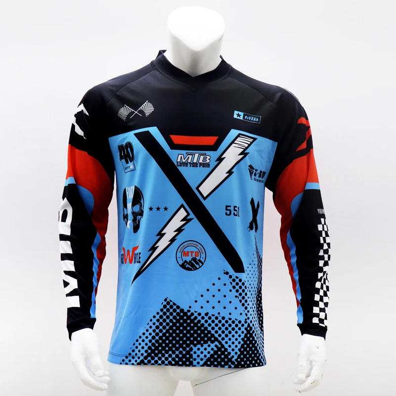 MTB гоночная команда DH MX горные велосипеды с длинным рукавом рубашка Мужская