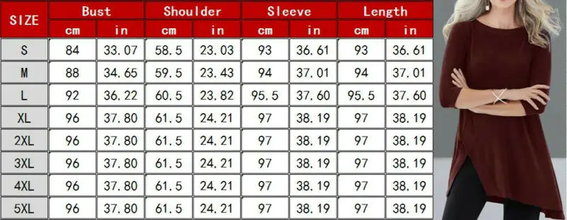 

Long Sleeve New Fashion Women Cotton T-shirt Tops Round Neck Autumn Casual Loose Pullover Jumper Split Blouse