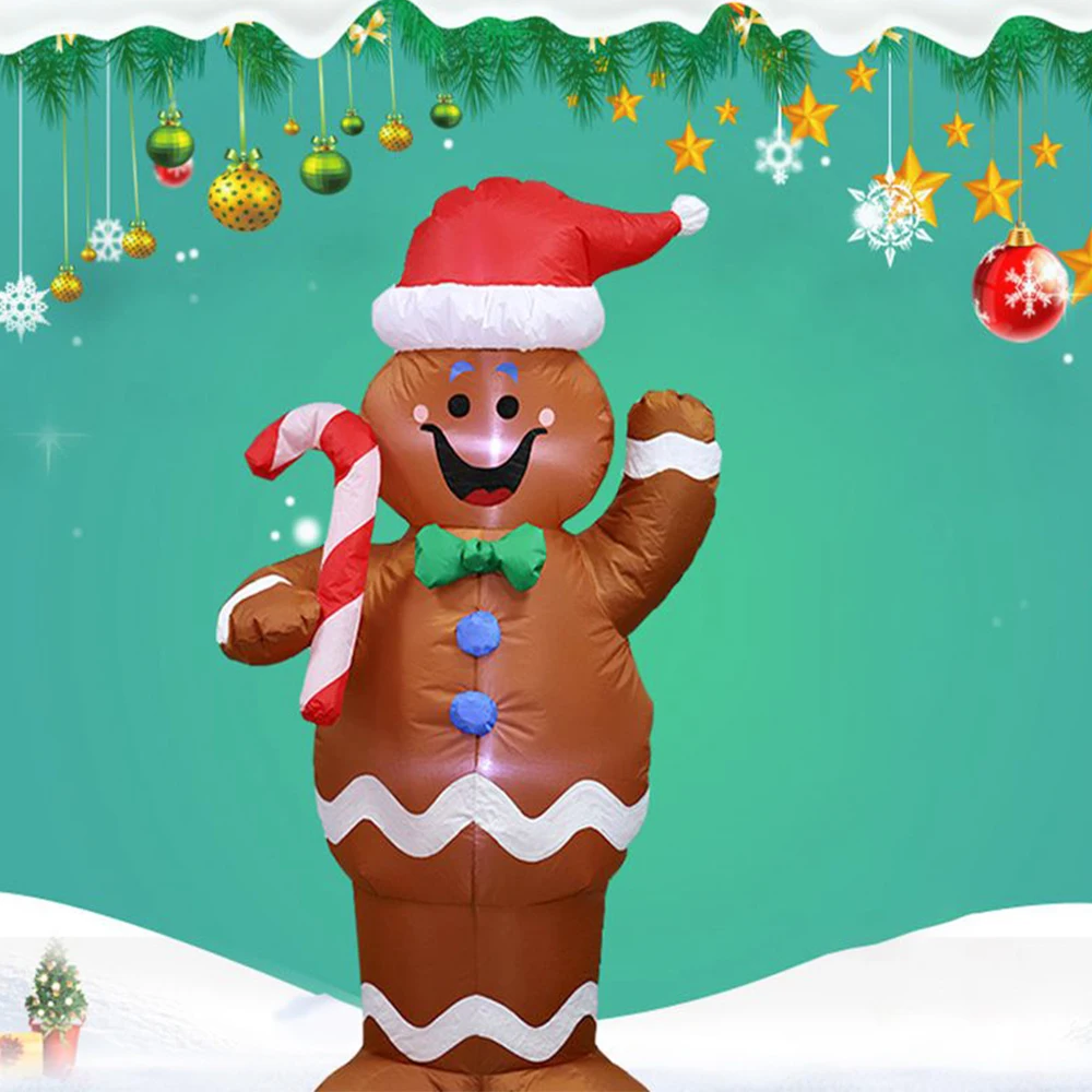 Рождественский надувной снеговик 1 5 м светодиодный Санта-Клаус двор садовая