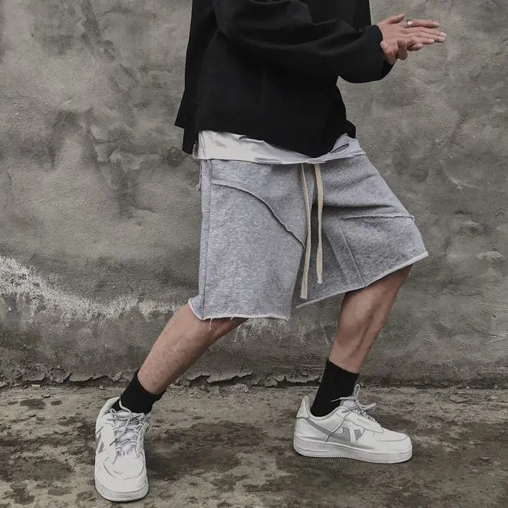 

Summer thin fashion BF high street style sports shorts men's street hip hop loose casual Capris trend