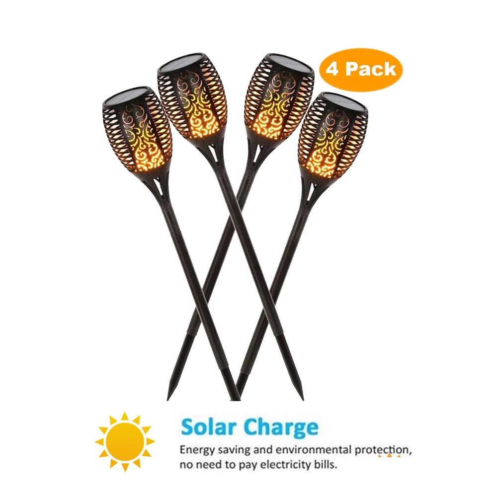 

1/8 pcs Solar Flame Lamp Flickering Outdoor Waterproof Torch Light Landscape Yard Garden Light Path Lighting