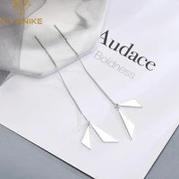 xiyanike silver color geometric irregular triangle earrings female fashion temperament trendy long jewelry party gift