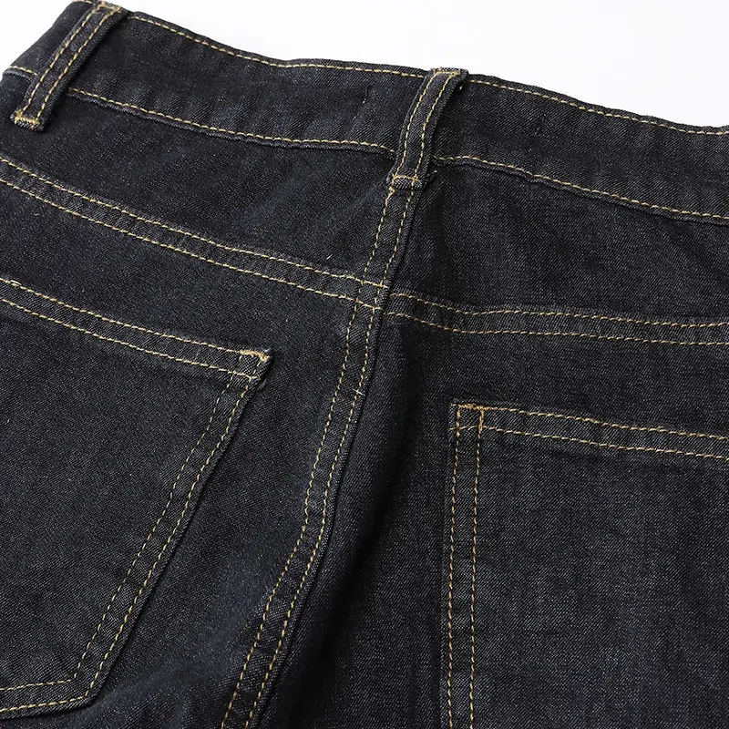 Женские джинсы бойфренды размера плюс мягкие повседневные Черные Новое