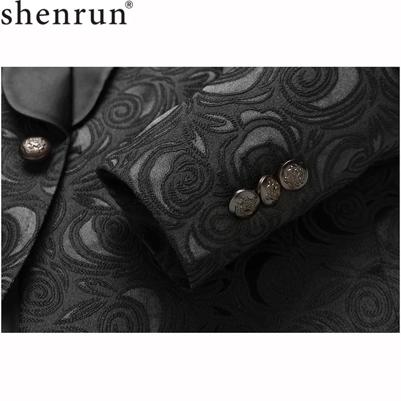 Shenrun, мужской черный блейзер, приталенный, Повседневный, пиджак, Свадебный, шаль, отворотом, Tuxdeo, мужские куртки, Мужской Блейзер, для вечеринки, выпускного, сценический костюм