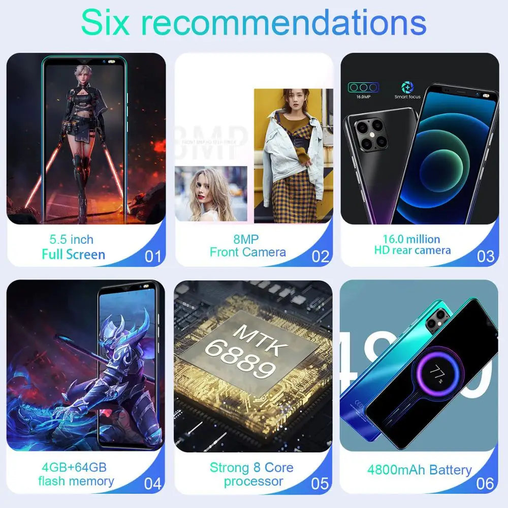 

IP12mini 5G Smartphone 5.5 Inch Android 9.1 4GB RAM 64GB ROM 8+16MP Camera MTK6889 Octa Core Dual SIM Unlock WiFi Mobile Phones
