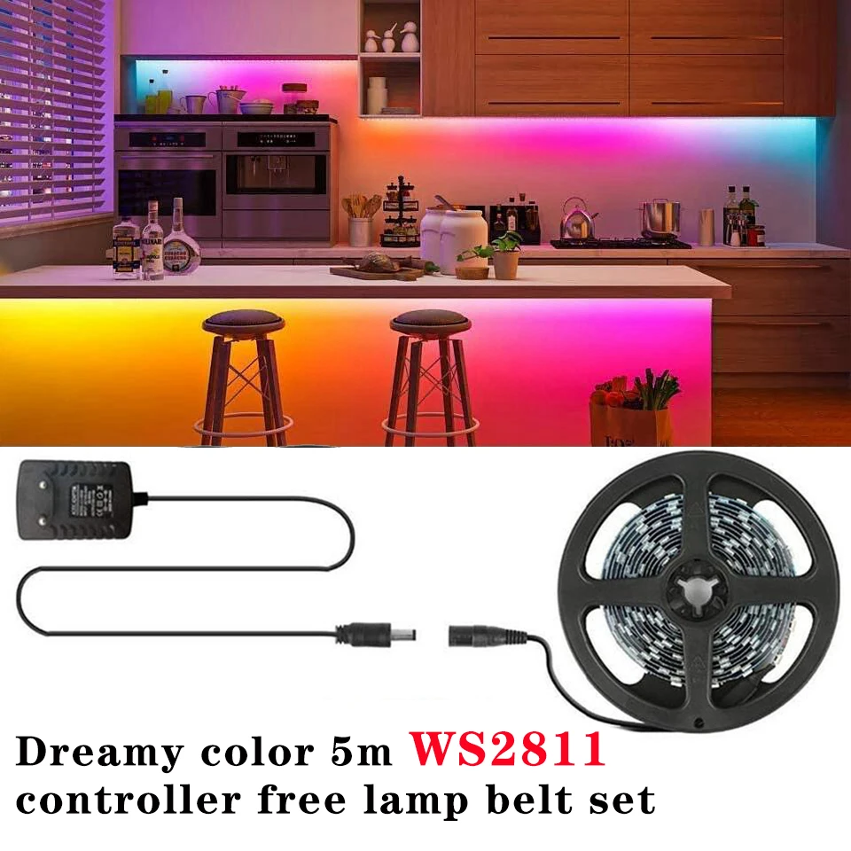 

5 м WS2811 красный зелёный Синий Светодиодная лента освещения 5050 SMD Адресуемая 30 светодиодов s Светодиодная лампа 12 В постоянного тока