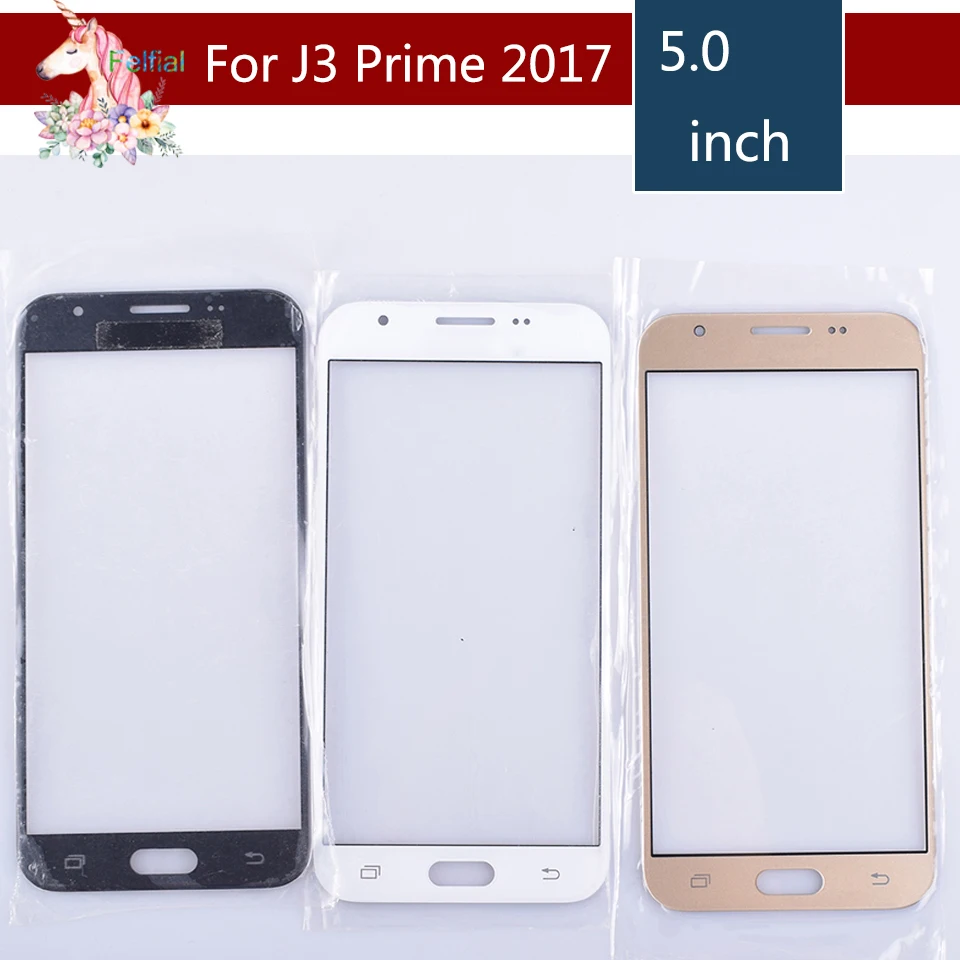 10 шт./лот для Samsung Galaxy J3 Prime возникают 2017 J327 SM J327P GT Сенсорный экран передняя Стекло