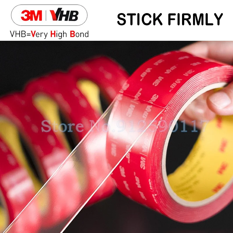 3M VHB Acrylic Transparent Double Sided Tape Clear Waterproof Heavy Duty Mounting Tape For Photo frame/Phone/LED/Car Accessories