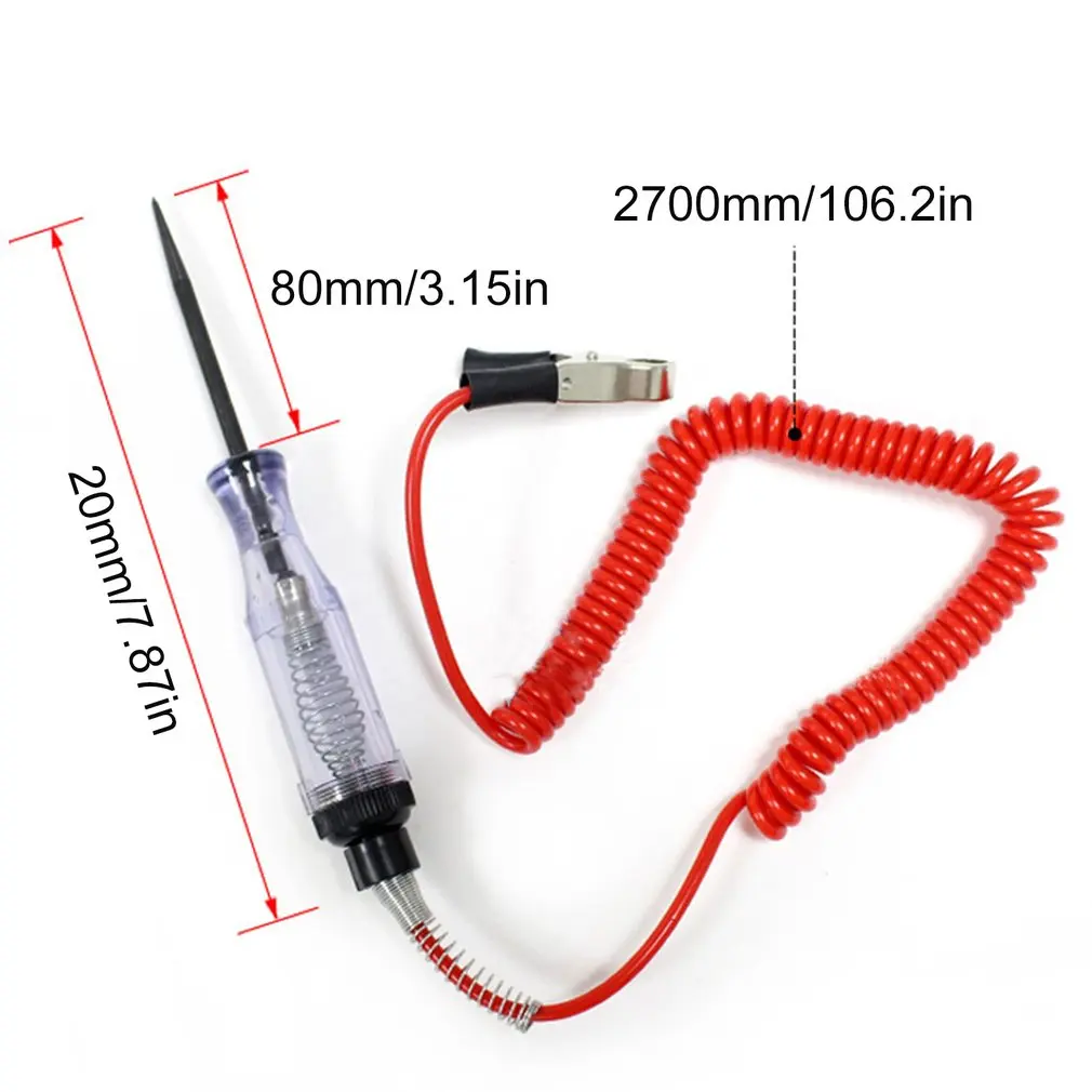 

Multi-function DC 6-24V Electrical Voltage Tester Pen with Spring Car Motorcycle Light Lamp Electrician Test Pencil