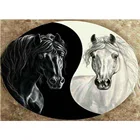 Полноразмерная квадратнаякруглая 5D алмазная живопись сделай сам, изображения лошадей тайцзи, 3D вышивка, мозаика, художественные наклейки, декор для комнаты DF465