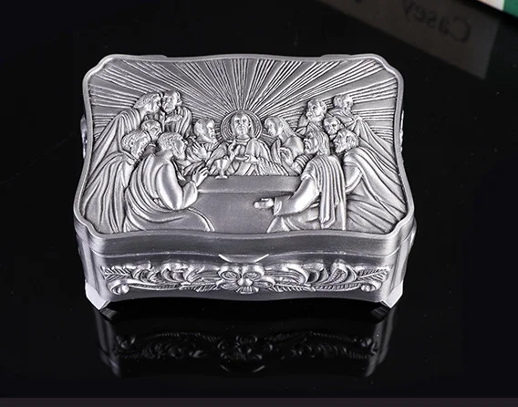 

European style metal jewelry box creative retro Christian small jewelry box