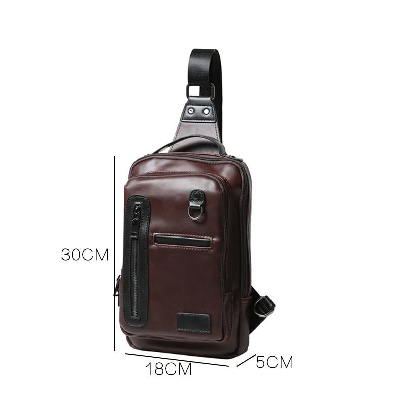 Youda Мода PU Материал Мужская Ретро нагрудная Сумка сплошной цвет Винтажный стиль