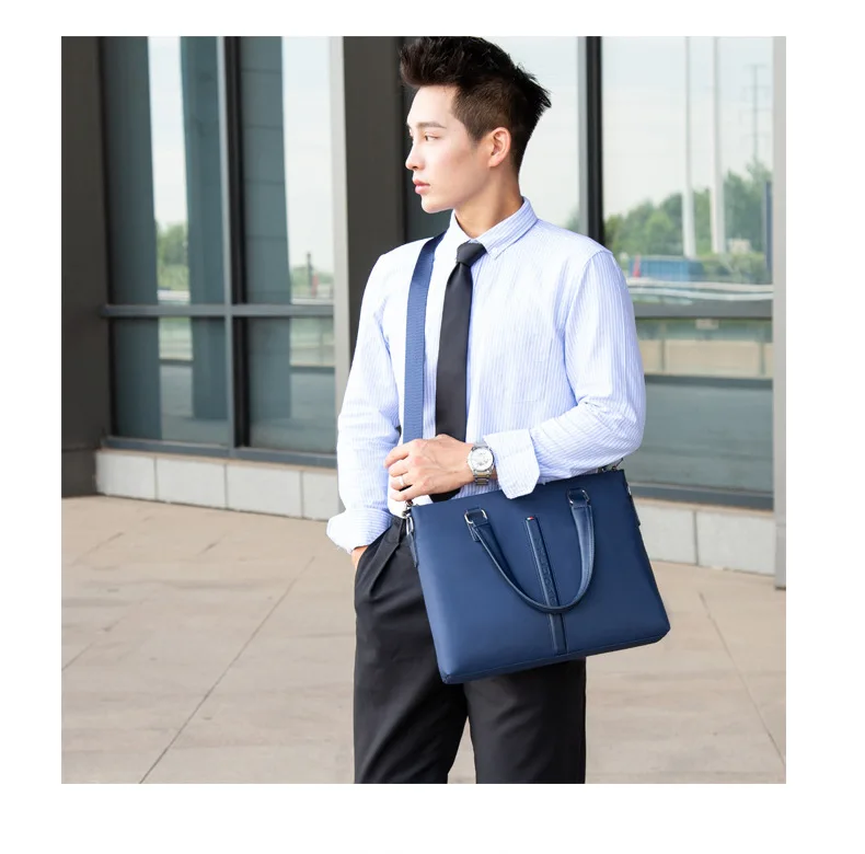 Men's Briefcase Oxford Water Proof Handbag Causal Man' Shoulder Bag Crossbody Bag 14 Inch Laptop Case Travel Bag for Man