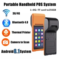 handheld terminal android rugged pda barcode camera scanner pos terminal built in thermal bluetooth printer 58mm data collector
