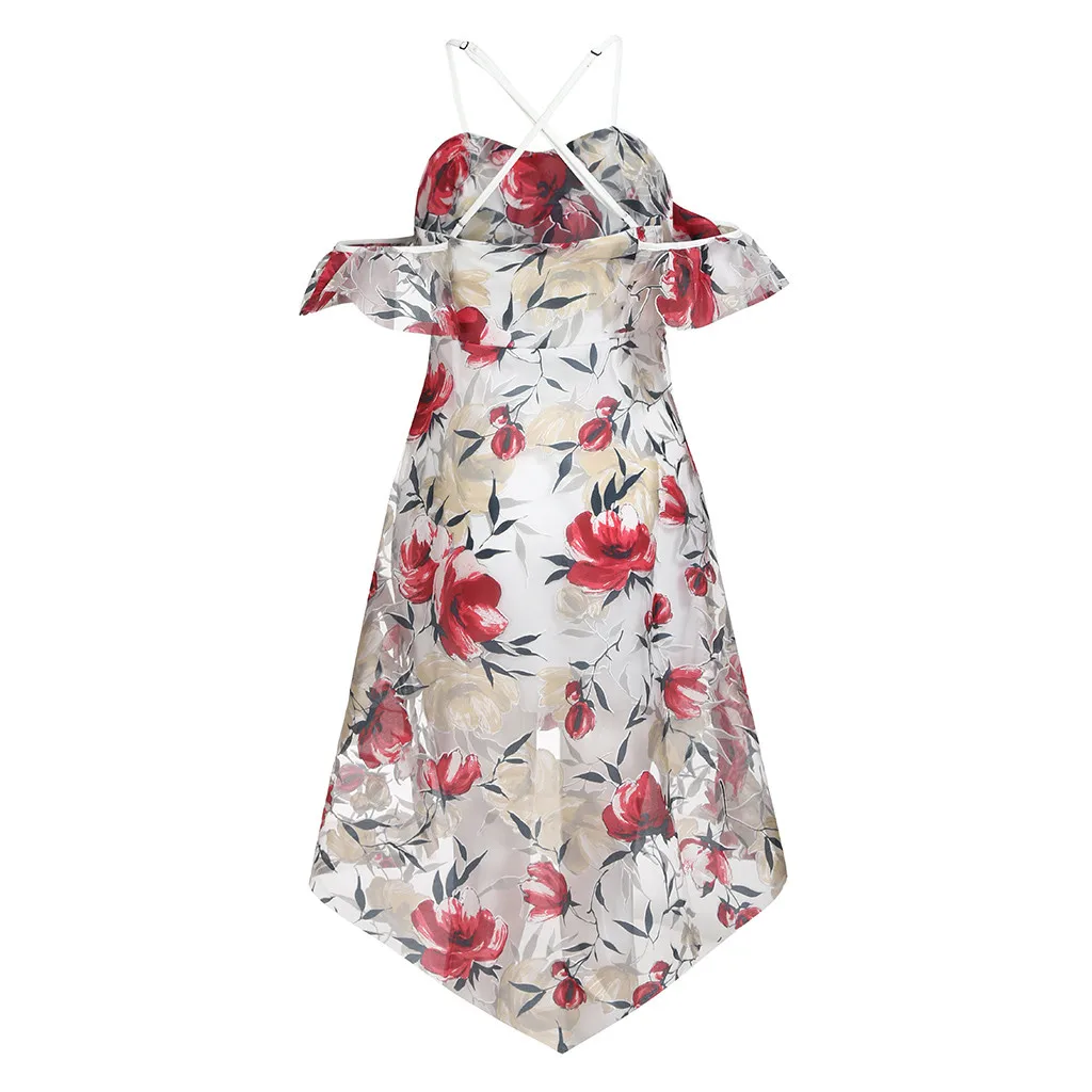 

Fashion Women Dress Off Shoulder Boho Flower Lady Beach Summer Sundrss Maxi party night Dress Sexy Lady women's dress new style