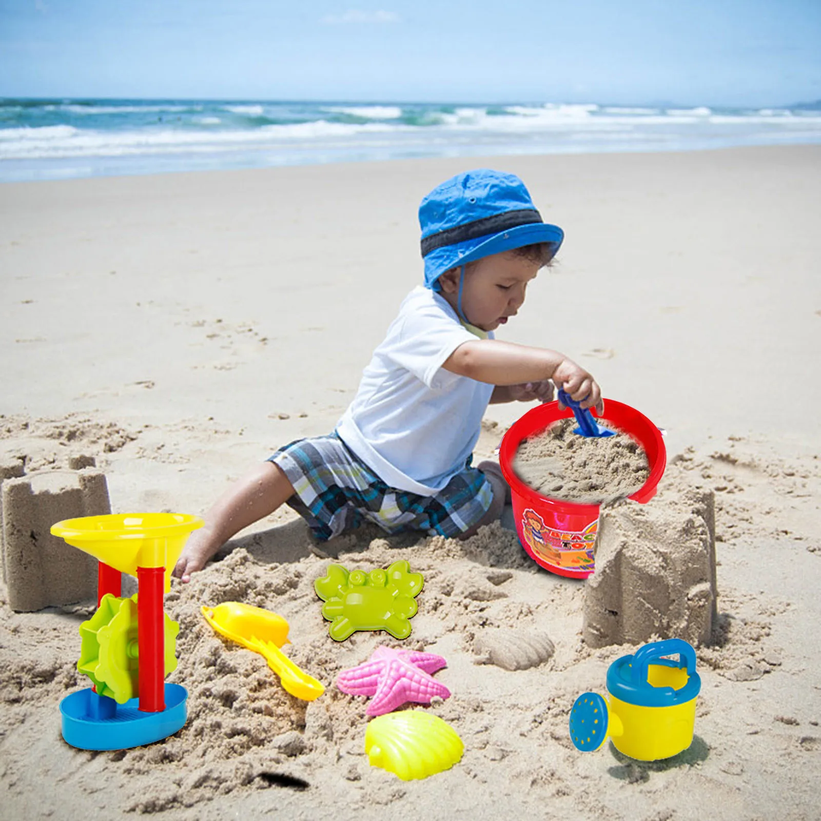 

13Piece Beach Toys Sand Bucket Hourglass Sand Shovel Set Sand Play Sandpit Toy Summer Outdoor Toy Sandbox Toys juguetes playa L*