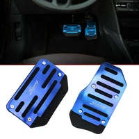 2pcs universal bluered non slip automatic gas brake foot pedal pad cover accessories kit car fuel gas brake pedal cover trim