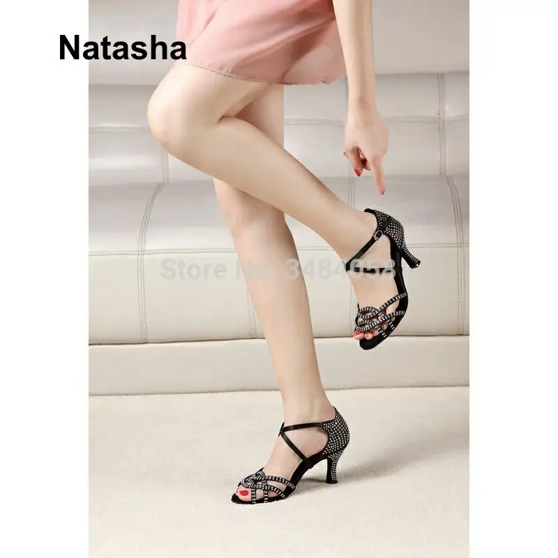 Танцевальная обувь Natasha для взрослых со стразами танцевальная