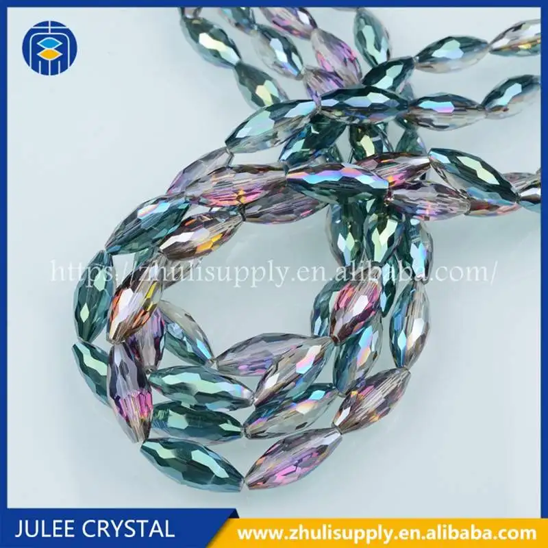 JuleeCrystal 6x13 мм длинные бусины овальной формы красочные стеклянные хрустальные бусины для ювелирных изделий ожерелье