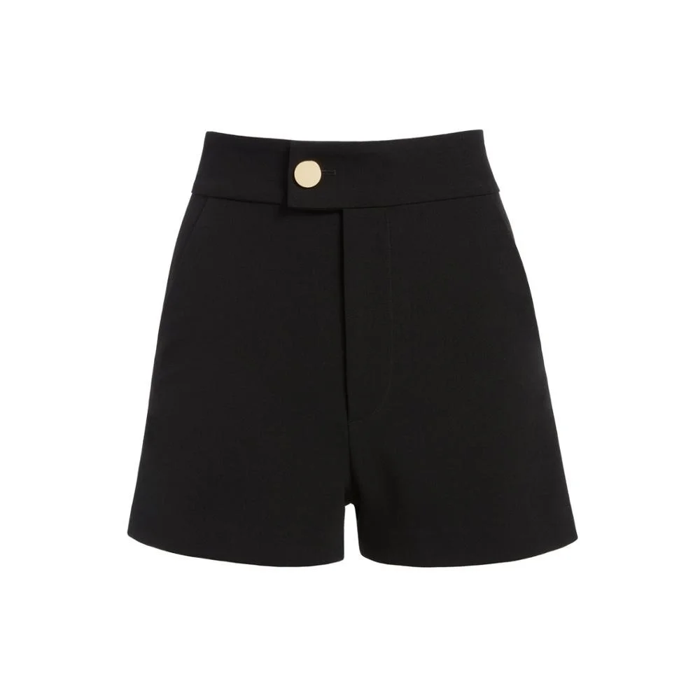 

Women Solid Color Shorts High Waist Casual Short Pants Elegant Lady Casual Short Trousers with Button