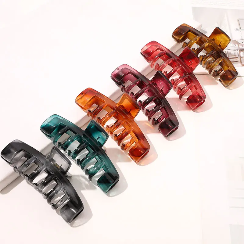 

Claw Clip Large Barrette Crab Hair Claw Gradient Color Hair Clip Geometric Barrette Acrylic Hairpin Women Girls Hair Accessories