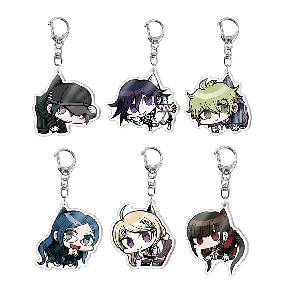 Брелок с фигуркой из аниме данганронпа V3 Q Version Прозрачный Акриловый подвеской