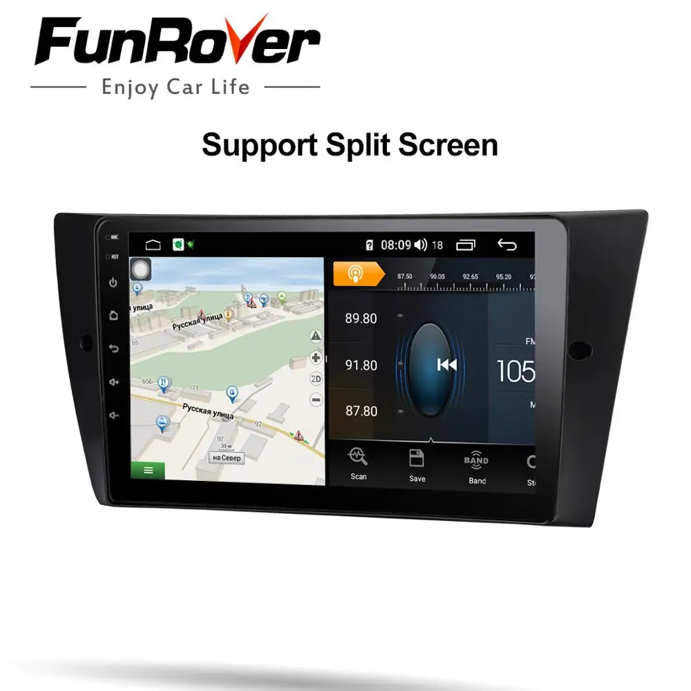 Funrover IPS android 9 0 автомобильный dvd мультимедийный плеер навигация GPS для BMW 320 328 3