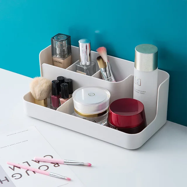 Plastic makeup organizer waterproof cosmetic storage lipstick nail polish brush jewelry holder bathroom desktop box | Дом и сад