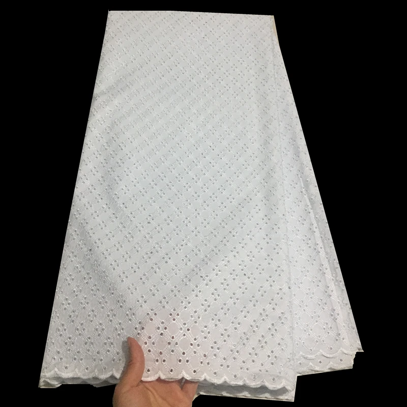 Белая кружевная ткань хлопковая швейцарская Высококачественная африканская