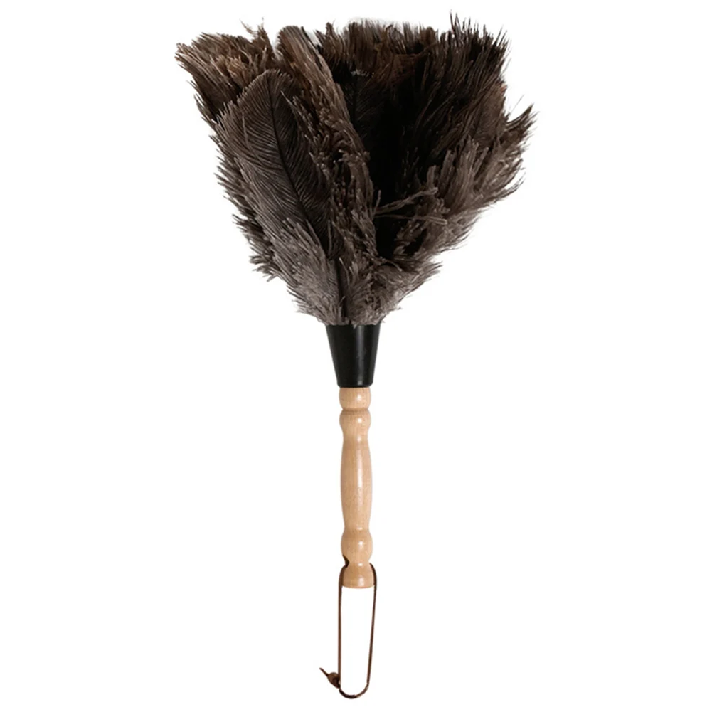 

Feather Fur Brush Duster Dust Cleaning Tool Wooden Handle Anti-static Soft For Home DFK889