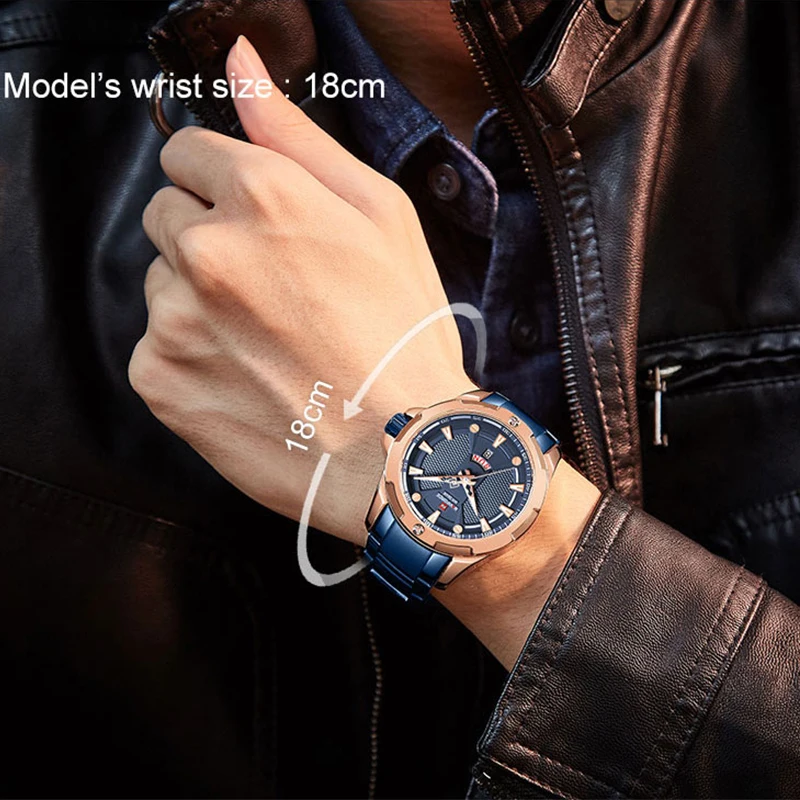 Часы наручные NAVIFORCE Мужские кварцевые брендовые Роскошные водонепроницаемые