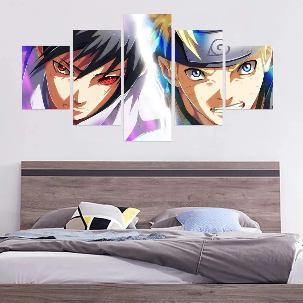 

5 Piece Wall Art Canvas Anime Manga Ninja Figure Modular Pictures And Posters Modern Home Decor Bedroom Decoration Paintings