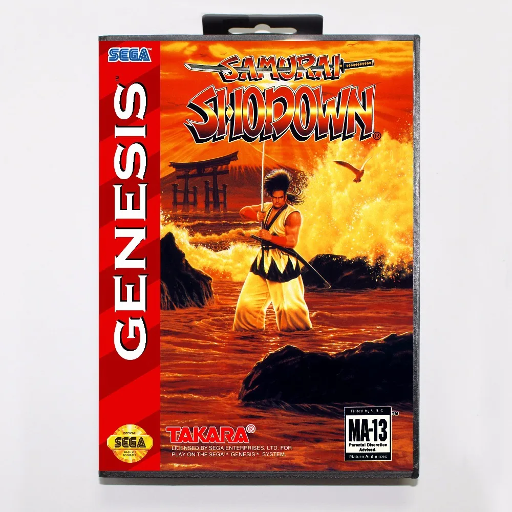 Игровой картридж Samurai Shodown 16 бит игровая карта MD с розничной коробкой для Sega Mega Drive