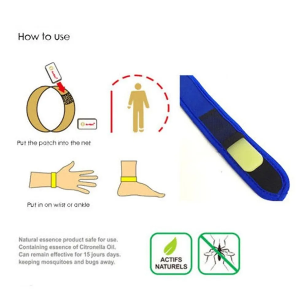 Adjustable Adult Children Anti Mosquito Bug Insect Repellent Bracelet Wrist Band With 2 Refills Drop Shipping | Спорт и развлечения