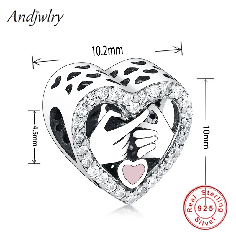 

925 Sterling Silver Promise For Love Heart Charm Fit Pandora Charms Bracelet 925 Silver Original DIY Jewelry Women Berloque