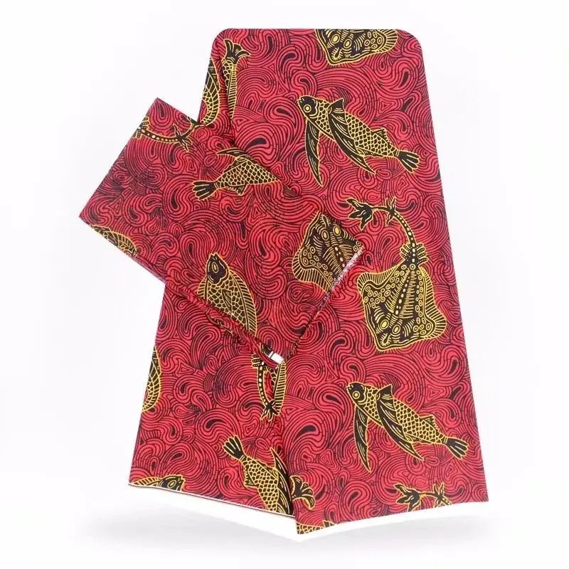 4 ярдов модный серый фон с принтом красный узор африканская audel.mo dell шелковая