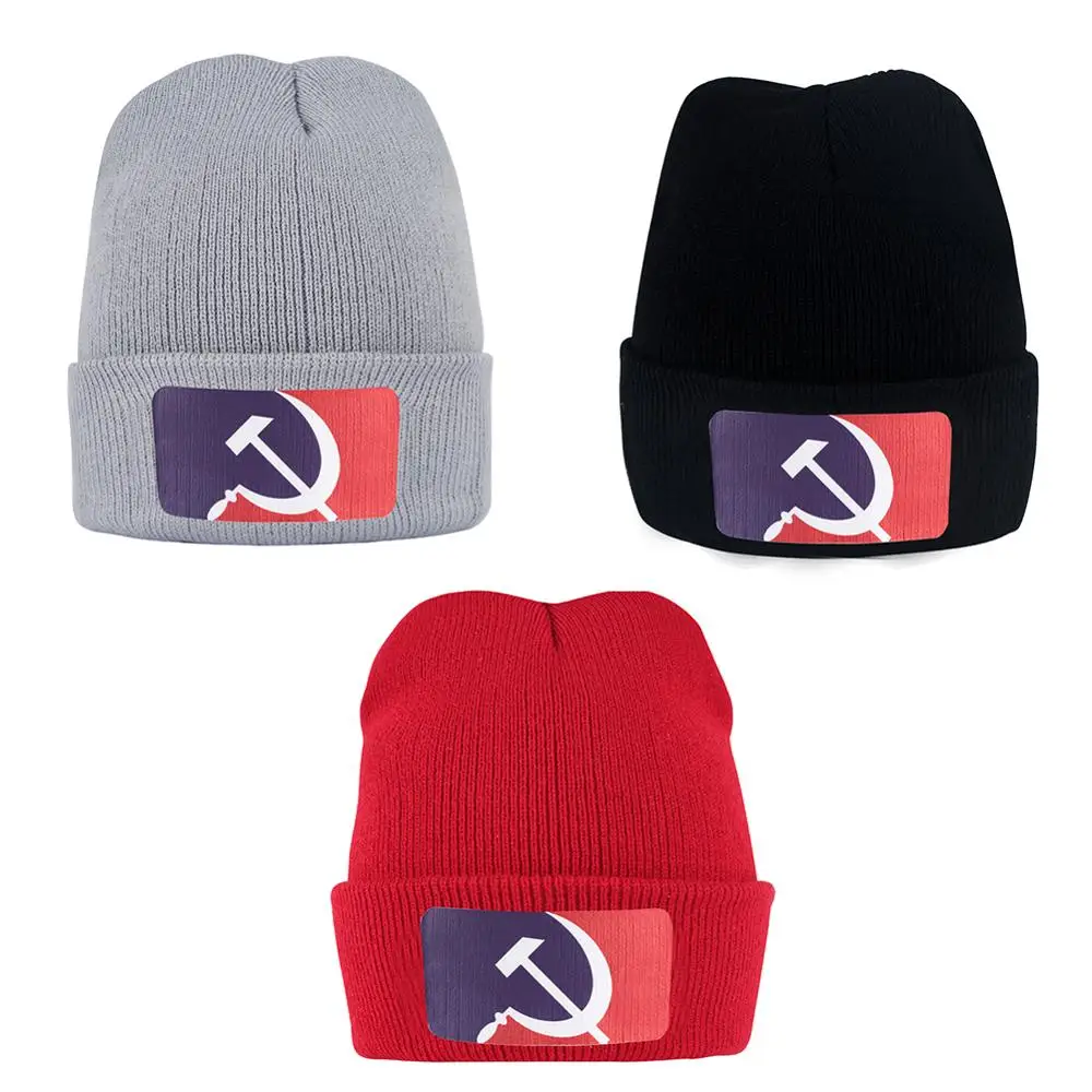 Русская Вязаная мужская шапка тонкая мягкая теплая хлопковая на осень и зиму для